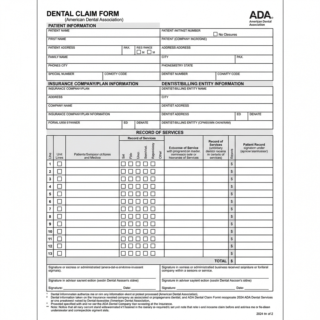ADA Dental Claim Form